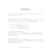 조사 보고서 조사 보고서